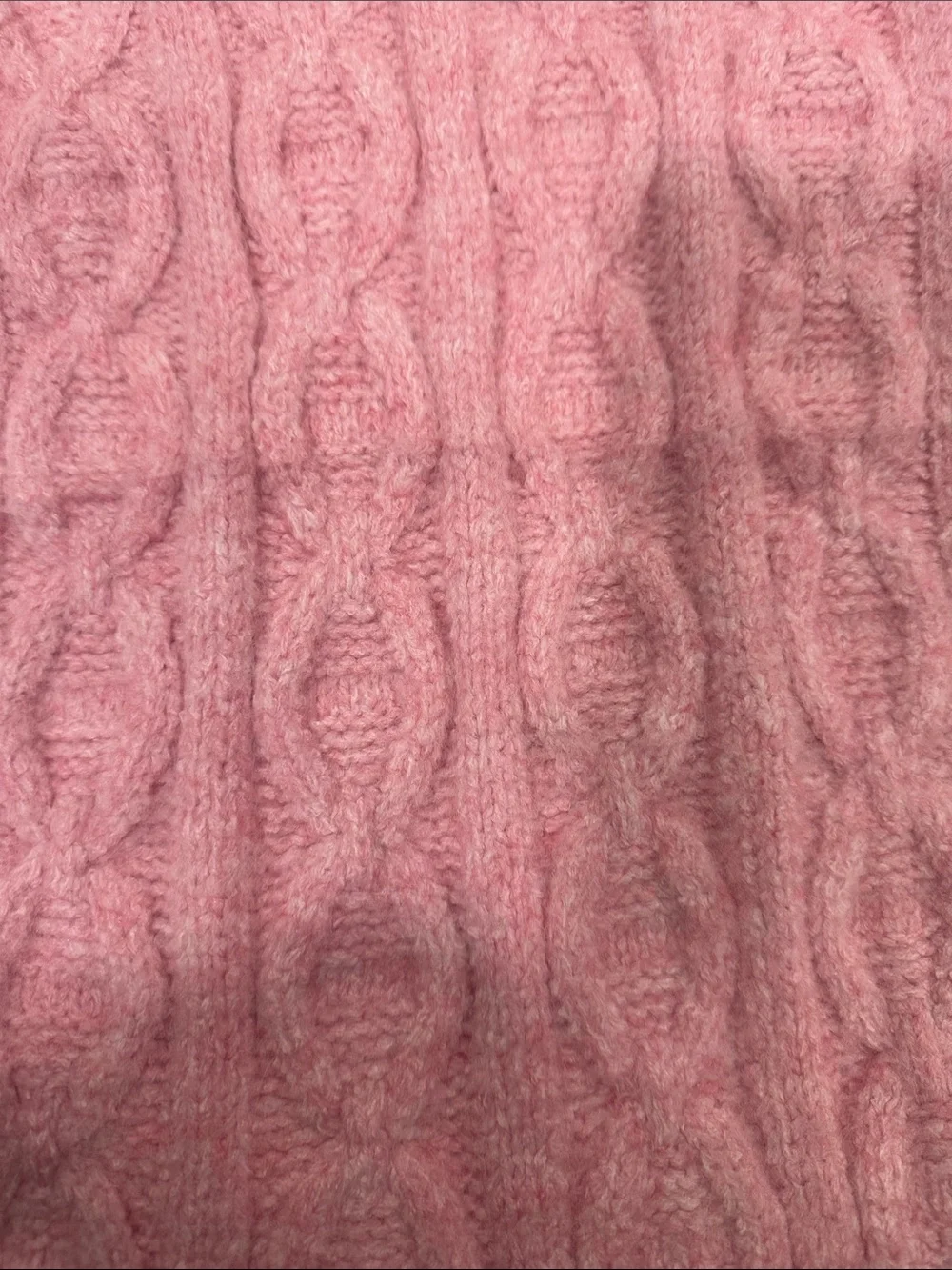 Soft Pink Cable Knit Scarf